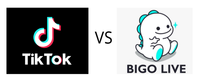 The logo of TikTok and Bigo Live